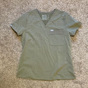 Figs Green V-Neck Scrub Top